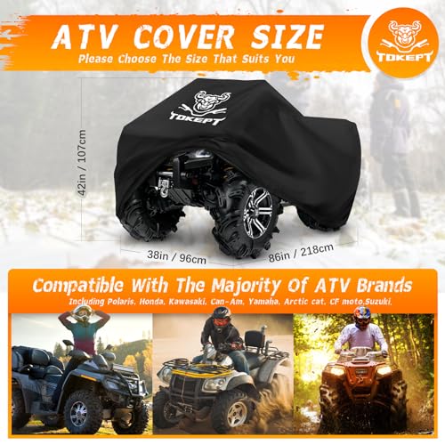 tokept 190tブラックQuad Bike ATV ATC雨防水カバーXXLサイズ88 