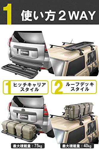 カーメイト(CARMATE) inno イノー ルーフデッキ45 日本国内法令対応サイズ ヒッチキャリア アルミフレーム INA530 最後 画像