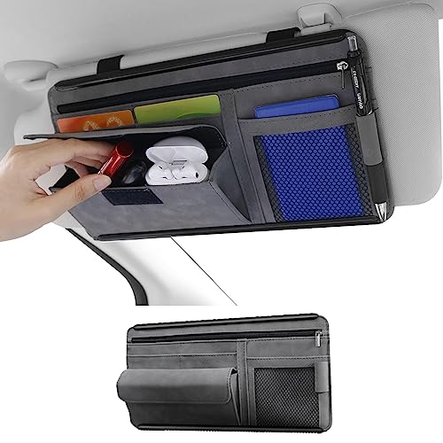 Ysemco 車用 サンバイザーポケット サングラスポケット カード収納 小物など収納可能 多機能 車内収納用品 (グレー) 画像1