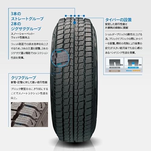 ハンコック(HANKOOK) スタッドレスタイヤ 4本セット Winter RW06 195/80R15 107/105L 中間 画像