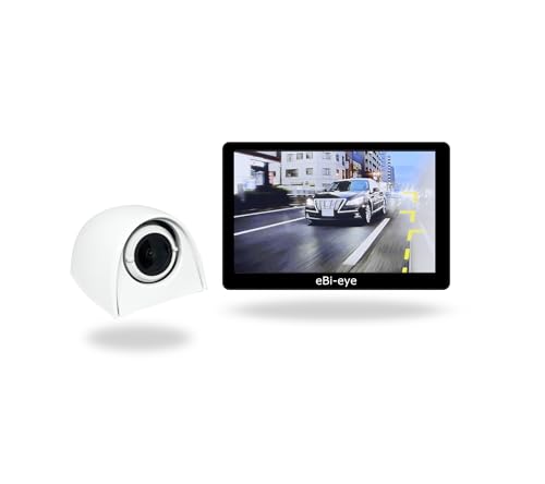 蝦眼(エビアイ) L506【 左側専用/安全をシンプルに !】タッチパネルモニター レンズ可動式&1.5倍まで拡大可能なズーム機能と 安全確認をサポートするサイド補助線で、 安全をより確実に!貼るだけ電子サイドミラー (実用新案製品) 日本メーカー品 (ホワイト) 1枚目 画像