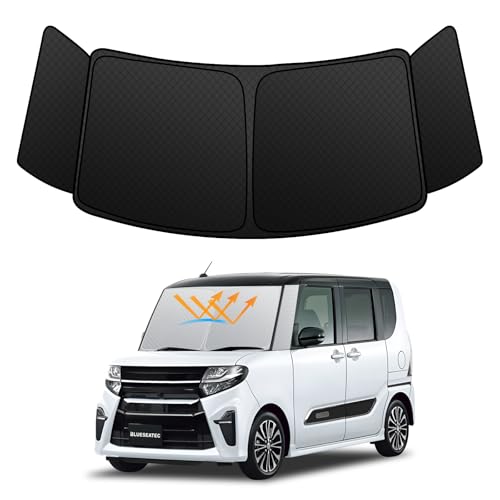 【強化版】ダイハツ タント LA650系 フロントガラス サンシェード R1.7-現行 LA660S LA650S UVカット 吸盤不要 遮光断熱 夏 紫外線 6層構造 UVカット 簡単着脱 車種専用設計 内装パーツ 折り畳み式 収納袋付き 画像1