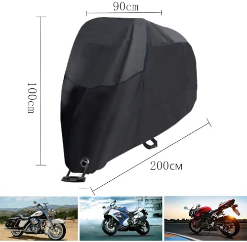 バイクカバー 原付カバー 防水 210D 厚手【2025改良最新型 200*100*90】 耐熱 厚手 超撥水塗料オックス生地 盗難防止 紫外線防止 防埃 防水 防雪 UVカット 丈夫収納袋付 最後 画像
