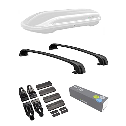 Terzo テルッツォ (by PIAA) ルーフボックス 270L エアロクロスライダー ホワイト EA164CWX & 車種別ベースキャリアセット エアロバータイプ ブラック ルーフオンタイプ 【トヨタ シエンタ H27. 7~ 型式 NCP.NSP17#】KIT7105T【セット買い】 1枚目 画像