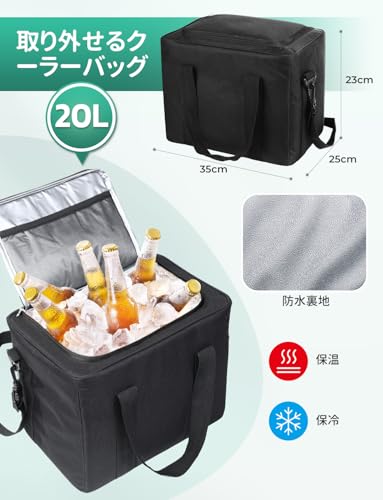 Oasser トランクボックス 車 収納ボックス 95L大容量 保冷保温 折りたたみ可能 蓋付き 車用収納ボックス トランク ラゲッジルーム 収納 車用 収納ケース 黒 中間 画像