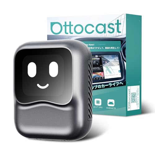 オットキャスト 公式 OTTOCAST OttoAibox Nano 2025 新型 CarPlay＆AndroidAutoをワイヤレス化 android 13.0モデル ワイヤレス CarPlay Android Auto両対応 ChatGPT4.0 Nano ai box AI音声搭載 Youtube Netflix など動画視聴可能 画像1