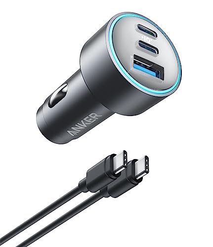 Anker 535 Car Charger (67W) with USB-C & USB-C ケーブル (PD対応 67W 3ポート USB-C カーチャージャー) 【Power Delivery対応/PowerIQ 3.0搭載 / コンパクトサイズ】MacBook Pro iPhone Galaxy Android スマートフォン ノートPC iPad 各種 その他機器対応 各種対応 1枚目 画像