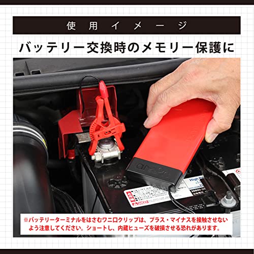 エーモン(amon) メモリーバックアップ バッテリー交換時のメモリー保護に リセットされるのを防ぐ EV車・HV車・アイドリングストップ車対応 電池別売 4977 販売ルート限定品 最後 画像