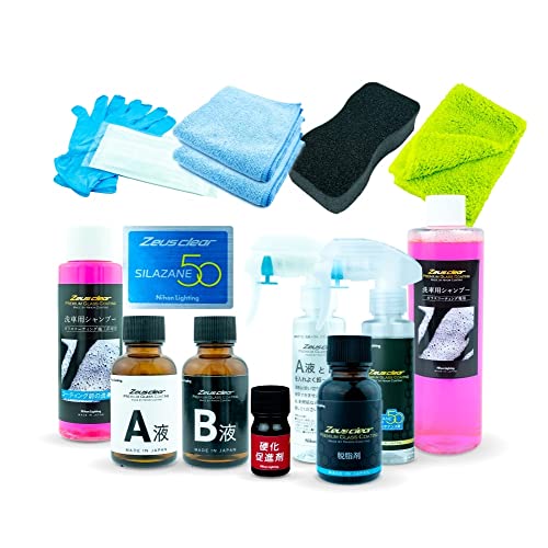 【メンテナンス剤セット】Zeus clear シラザン50 自動車用ガラスコーティング剤 メンテナンス剤セット LLサイズ 画像1