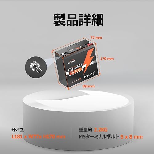 LiTime 12V 20Ah リン酸鉄リチウムイオンバッテリー 256Wh電力量 最大20A継続充放電電流 BMS保護機能 4000回以上サイクル 小型 軽量 高性能 LiFePO4バッテリー 魚群探知機 氷釣り 電動リール 小型電子機器 非常灯 DC12V照明 キャンプ 子供用乗用玩具 防災予備電源に適用 日本語説明書 最後 画像