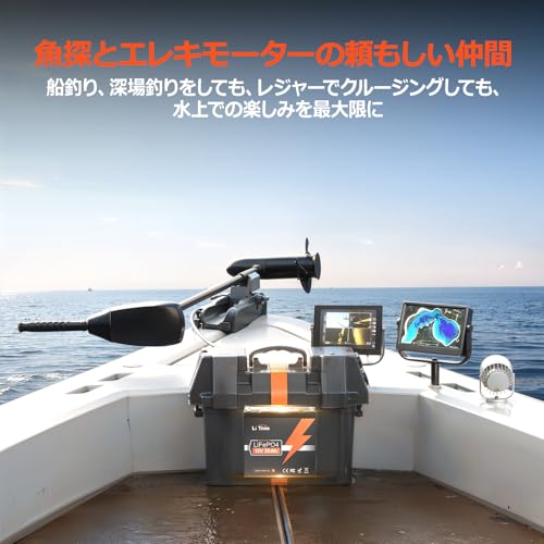 LiTime 12V 20Ah リン酸鉄リチウムイオンバッテリー 256Wh電力量 最大20A継続充放電電流 BMS保護機能 4000回以上サイクル 小型 軽量 高性能 LiFePO4バッテリー 魚群探知機 氷釣り 電動リール 小型電子機器 非常灯 DC12V照明 キャンプ 子供用乗用玩具 防災予備電源に適用 日本語説明書 中間 画像
