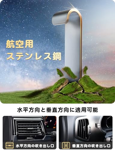 【全方位自由調整可能】スマホホルダー 車載携帯ホルダー スタンド 伸縮アーム 長さ・高さ調整可能 360度回転 カー用品 エアコン吹き出し口 スマホ片手操作 安定性拔群 クリップ式 取り付け簡単 手帳型ケース対応 車用品 4-7インチ全機種対応 中間 画像